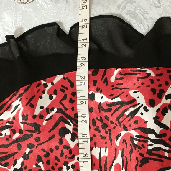 Oscar de la Renta pink label SZ L red and black sleepwear  gown nighty - Picture 6 of 6